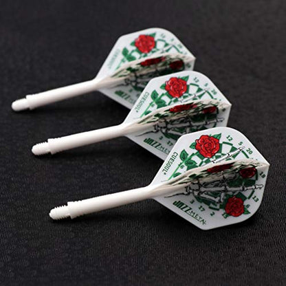CUESOUL ROST Integrated Dart Shaft and Dart Flight Standard/Slim/Diamond/Big Wing/Tear/Diamond - color: 28mm-Standard Shape-Rose Skull