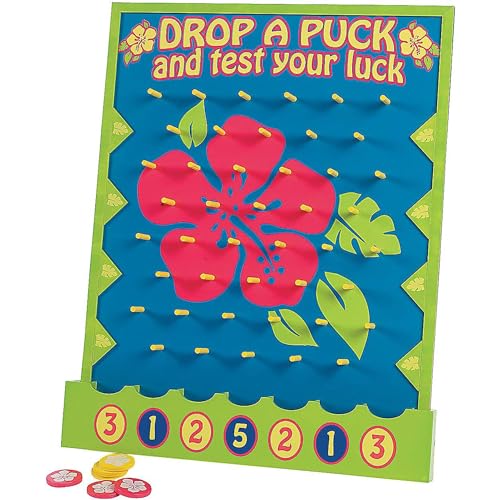 Fun Express Plinko Board Game Large 16x20 Tabletop Prize Drop Disc Game - Premium Wood Carnival Games for Kids Adults Parties | Luau Circus Fair School Events |Complete 8-Piece Set with Discs VBS 2026