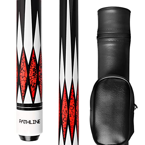 PLN Pool Cue Kit - 58 inch Canadian Maple Billiard Pool Stick and Hard Case - color: Red, size: 18oz