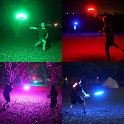 TOSY Flying Disc - 16 Million Colors RGB or 36 LEDs, Extremely Bright, Smart Modes, Camping Essentials for Teens/Kids/Adults/Men/Boys/Girls, Auto Light Up, Rechargeable, Waterproof, 175g - color: Rgb White Disc (Set of 2)