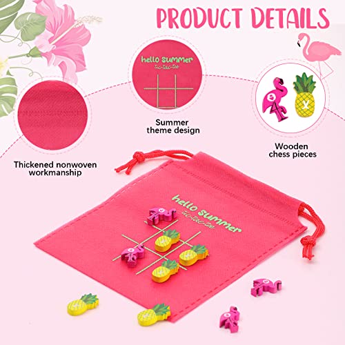Sotiff 36 Sets Hawaiian Flamingo Party Favors Bulk Summer Tic Tac Toe Game Luau Party Decorations Pineapple Themed Birthday Supply - style: Flamingo