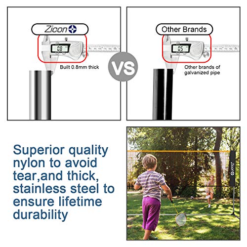 Portable Tennis Net,Stainless Steel Poles Badminton Net Set Adjustable Height Nylon Net Foldable/extendable Poles for Tennis, Pickleball,Soccer, Indoor, Outdoor Court, Backyard, Beach, Driveway - size: 13.5 FT