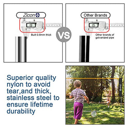 Portable Tennis Net,Stainless Steel Poles Badminton Net Set Adjustable Height Nylon Net Foldable/extendable Poles for Tennis, Pickleball,Soccer, Indoor, Outdoor Court, Backyard, Beach, Driveway - size: 13.5 FT