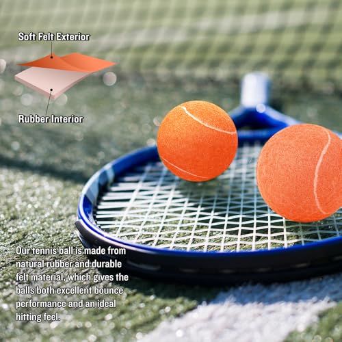 60/120 Pack Tennis Balls, Training Tennis Balls, Pet Dog Playing Balls, Practice Tennis Balls with Mesh Bag for Transport and Beginner Training - color: Orange-60Pack