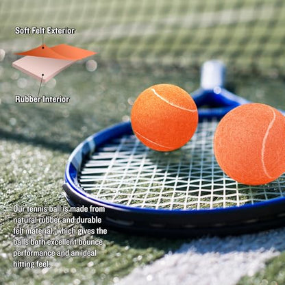 60/120 Pack Tennis Balls, Training Tennis Balls, Pet Dog Playing Balls, Practice Tennis Balls with Mesh Bag for Transport and Beginner Training - color: Orange-60Pack