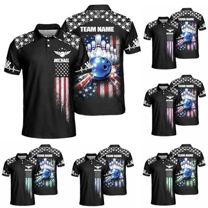 GABITA Personalized Bowling Jerseys for Men, Custom Bowling Shirts, Funny Bowling Shirts Gift for Bowler Team Player - color: A31