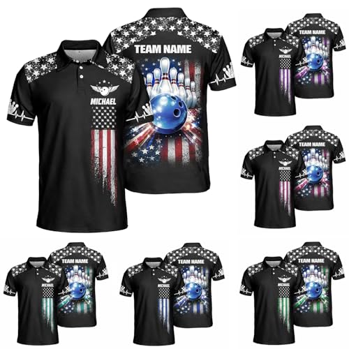 GABITA Personalized Bowling Jerseys for Men, Custom Bowling Shirts, Funny Bowling Shirts Gift for Bowler Team Player - color: A31