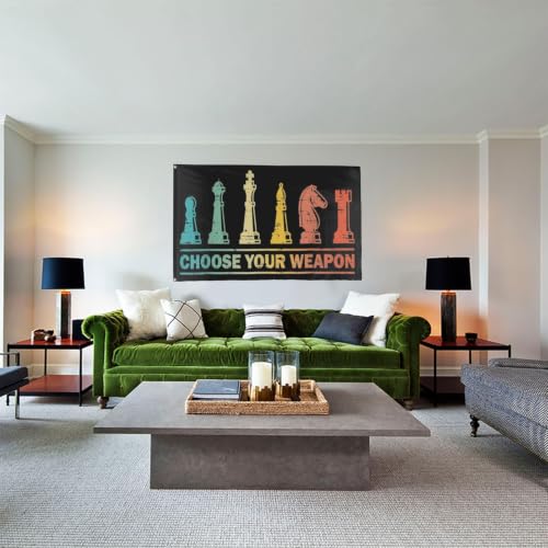 Choose Your Weapon Retros Chess Master Pieces Game Club Humor Flags For Living - color: white4