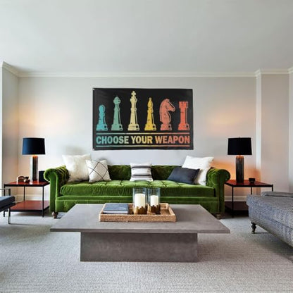 Choose Your Weapon Retros Chess Master Pieces Game Club Humor Flags For Living - color: white4