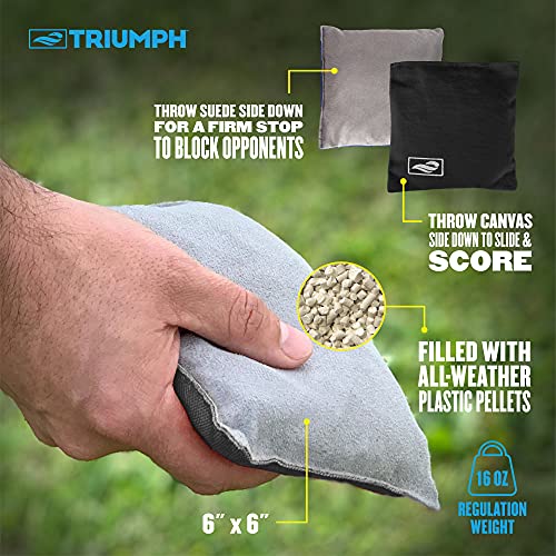 Triumph Sports LED Regulation Cornhole Board Set with Light-Up Boards, 8 Weather-Resistant Cornhole Bags & Durable All-Wood Design Perfect for Tailgates, BBQs, Parties & Backyard Fun