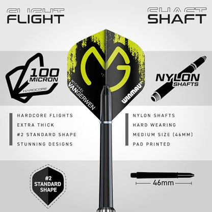 Winmau Darts - Michael Van Gerwen | Mike Maloney | Leonard Gates - Professional Players - Soft Tip Darts - Includes Dart Flights and Shafts - size: std