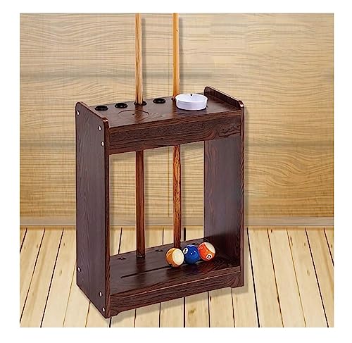 Pool Stick Holder Free Standing Solid Wood Rack Holds Up to 6 Cues Billiard Bar Storage Rack for Club Billiard Room Pool Hall