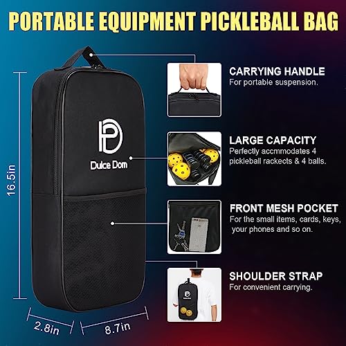 Dulce DOM Pickleball Paddles Set of 2/4 - USAPA Approved, 4 Indoor Outdoor Pickleball Balls, Fiberglass Surface Paddle Racket with Cover Bag, Ideal Training Equipment Gift for Men & Women - color: Dark Purple*4