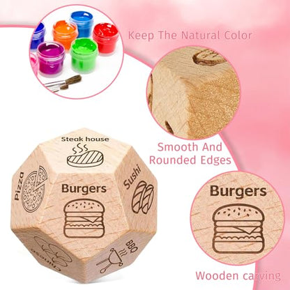 Fathers Day Dad Gifts for Husband, Couple Mens Women Valentine Gifts for Boyfriend Girlfriend Husband Wife Anniversary, Date Night Food Dice, Easter Basket Stuffers - style: food dice