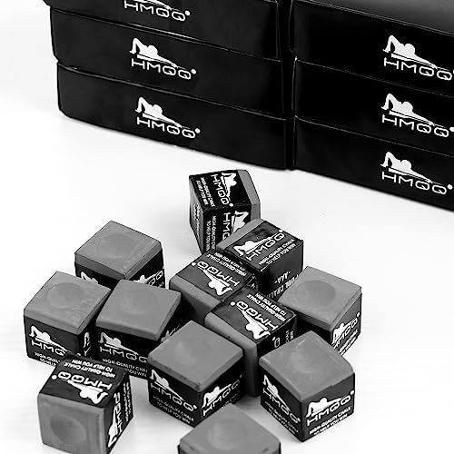 HMQQ Pool Cue Chalk – 12 Pack Billiard Chalk, Low Dust & Anti-Slip Cue Chalk for Smooth, Accurate Shots – 6 Colors Available for Pool Lovers, Home Tables & Clubs - color: Gray