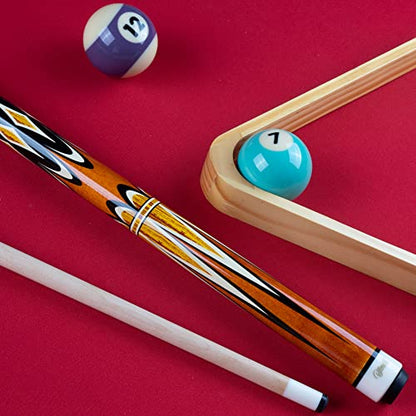 Billmart Pool Cue Stick, Low Deflection Shaft Billiard Cue Sticks with Hard Case, Pool Table Sticks Queue, 19-21 oz Pool Que - color: Amber, size: 21 oz