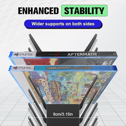 Taladad 4-Pack Wall Mount DVD Holder, Heavy-Duty Metal Floating Video Game Storage Rack Holds 76 Games, Organizer for PS5, PS4, Xbox, Switch Game Cases CD Holder, DVD Shelf