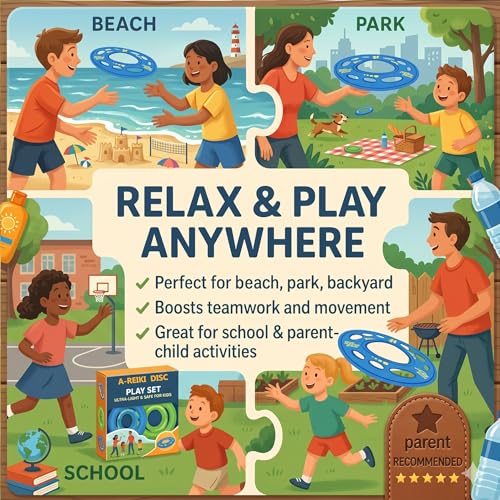Giant Flying Disc Soft, Foldable & Floats in Air - Encourage Outdoor Play & Family Fun - Great for Kids, Parent-Child Interaction, and School Activities (27 Inch)