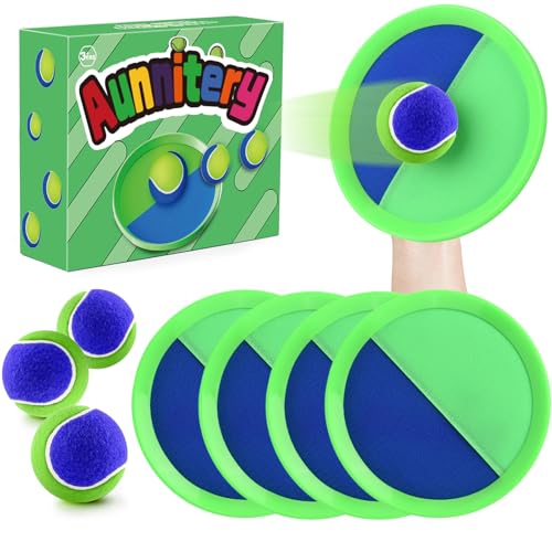 Toss and Catch Ball Set Beach Toys for Kids Outdoor Toys and Yard Games for Boys and Girls Improves Focus Great for Exercise Fun Easter Christmas Birthday Gift Idea (Green)
