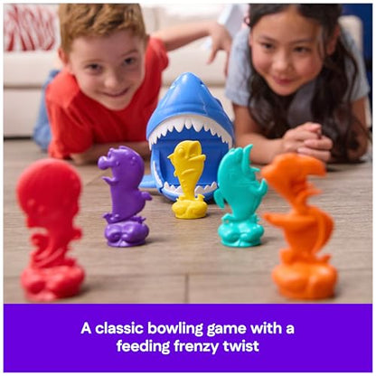 Spin Master Games, Shark Strike, Bowling Game with Wind-Up Jaw-Chomping Action, Easy Activity Toy for Preschoolers, Fun for Kids & Family, 2-4 Players, for Ages 5 & Up