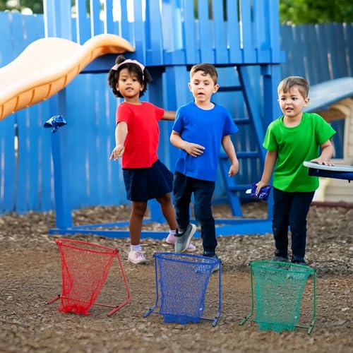 Seenelling 6 Pcs Multipurpose Target Net Set Physical Education Equipment Elementary School PE Training Multicolor Nets for Hitting Golf, Flying Disc, Throwing Football Games