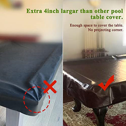 iCOVER Outdoor Pool Table Cover Waterproof Heavy Duty Leatherette Covers for Billiard Tables 8 Feet Brown - color: Brown 8ft