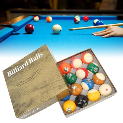 16 Pcs Billiard Ball Set Regulation Size, Professional Regulation Size Billiards Pool Balls Set, Standard Set of Pool Balls, Resin, for Billiard Table Pool Table