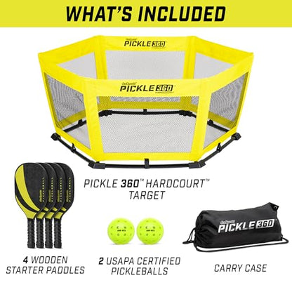 GoSports Pickle 360 Game Set – Pickleball Without a Court – Outdoor Lawn, Beach, and Backyard Paddle Ball Game - style: Hardcourt