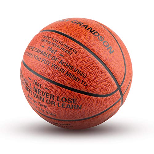 KAAYEE Engraved Basketball for Grandson, Engraved Basketball for Son from Mom Dad, Personalized 29.5" Basketballs Gifts, Custom Christmas Birthday Graduation Back to School Gift for Son from Mom Dad - color: to Grandson