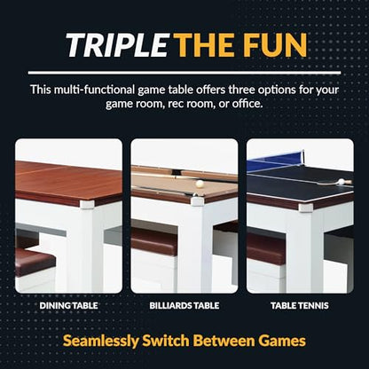 Hathaway Pool Table Combo Set with Benches - color: Walnut