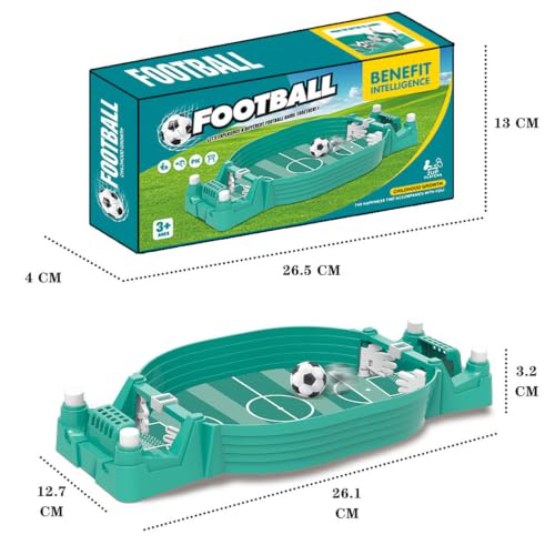 Football Table Interactive Game, Mini Tabletop Soccer Pinball Games Set with 2 Balls, for Foosball Pinball Kids Adults Interactive Game Room Family Night, Green (10.5inch) - color: 26cm