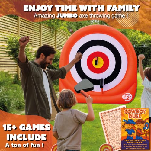 Axe Throwing Game for Backyard – Giant 7ft Inflatable Target w/ 15+ Exclusive Games & Air Pump Included – Outdoor Games for Adults Kids & Family, Carnival & Yard Games | Greenfs - color: New Version