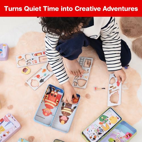 Magnetic Game Puzzle Box – Easter Travel Toy for Kids Ages 3+, Promotes Motor Skills & Imagination, Ideal Car Ride & Plane Activity, Perfect Easter Basket Stuffer for Boys & Girls - color: Space Adventure