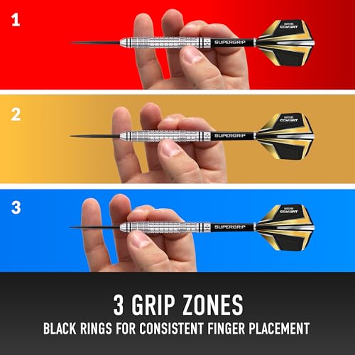 Harrows Combat 90% Tungsten Steel Tip Darts Set I 21g to 30g All Weights Available I Huge 17pcs Bundle with Spare Shafts, Prime Flights & Travel Case - size: 25 grams
