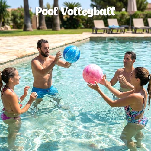 AMOR PRESENT 2PCS Inflatable Playground Balls, 8.7 Inch Marbleized Bouncy Balls Rubber Kickballs Giant Dodgeballs, for Indoor Outdoor Ball Games