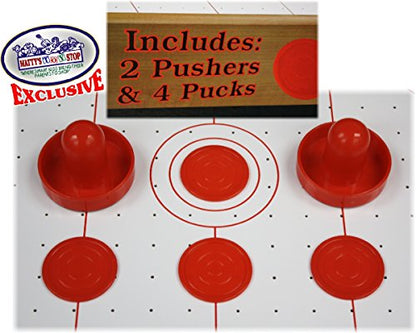 Matty's Toy Stop Deluxe 20" Wooden Table Top Air Hockey (Extra Pucks) & Foosball (Soccer) (Extra Balls) Games Gift Set Bundle - 2 Pack