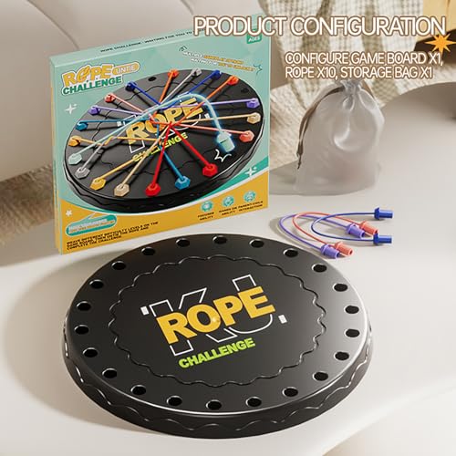 lartoys Rope Untangling Puzzle Game, Educational Strategy Board Game for Kids & Adults, Family Travel Party Games with Multi-Level Challenges, Gifts for All Ages - size: Large(8.8 in)