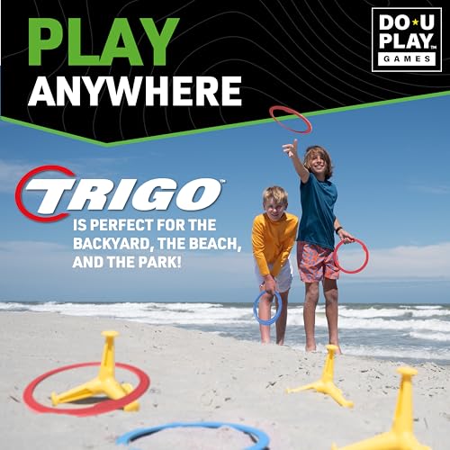Trigo Portable Ring Toss Game - Indoor and Outdoor Party Games for Kids and Adults - Perfect for Backyard, Camping, Tailgating, Beach, and Indoor Play - 2 to 4 Players - Ages 3+