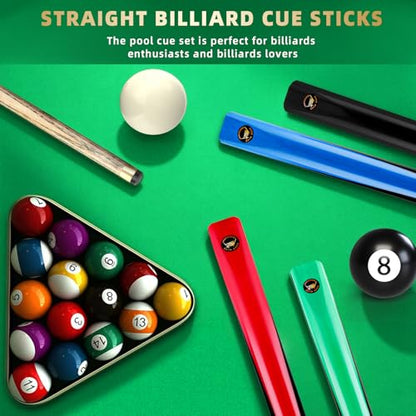 AKLOT Pool Cues Sticks, 57" /36" Billiard Cues Sticks 13/12mm Tip One Piece Wood Pool Cue with 20/12oz Pool Sticks for Adults Beginners Small Spaces Bar - size: 36" 12OZ Kids Pool Cue set of 4