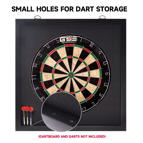 GSE Games & Sports Expert Dart Backboard with Wood Frame and Felt. Wall Protector for Dart Board Surround - color: Black