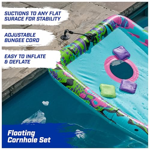 SwimWays Hydro Cornhole, Pool Toys for Kids and Adults, Cornhole Toss Game for Beach, Lake and Swimming Pool, Outdoor Toys for Kids Aged 5 & Up