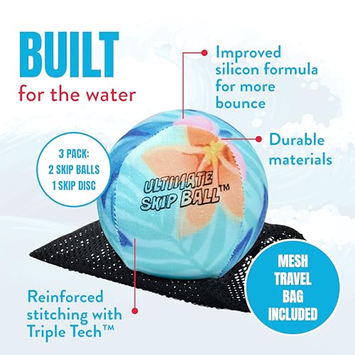 Activ Life The Ultimate Water Skip Balls, Water Bouncing Ball for Swimming Pool, Beach Toys for Friends, Family, Kids and Adults - style: Tropical
