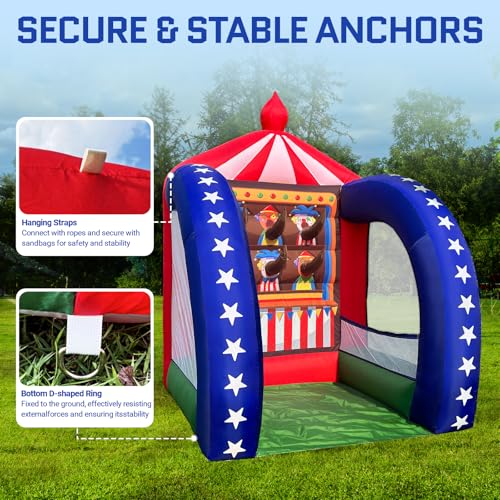 OZIS 6.5x6.5x9Ft Inflatable Ring Toss Game with Built-in Blower Portable Fun Tossing Ring Targets, Interactive Inflatable Carnival Games for Commercial Events, Parties, Family Activities - style: Ring Toss