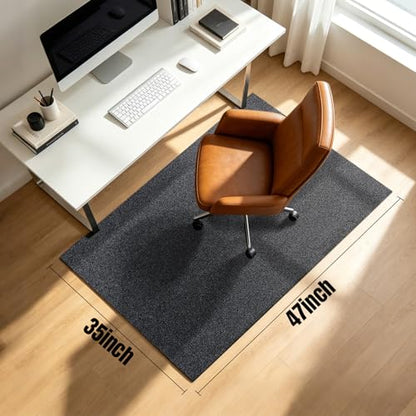 Office Chair Mat, 47 x 35 Inches, Gray | For Hardwood & Tile Floor, For Carpet, Anti-Slip, Floor Protector, Noise Cancellation