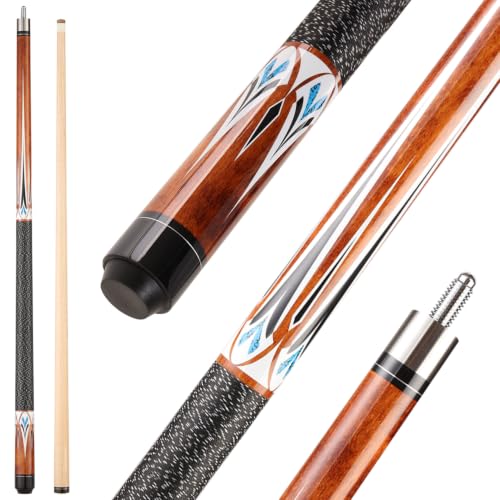 Pool Cue Stick - 58 inch Maple Billiard Pool Stick, 19/20/21 oz 1/2 Maple Pool Cue Stick Kit, 2-Piece Billiard Pool Cue Stick - color: Brown With Case (20 oz/12mm)