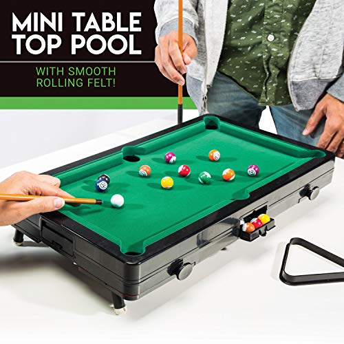 Franklin Sports Table Top Game Set - 5-in-1 Sports Center Indoor Game-Tabletop Soccer, Basketball, Hockey, Bowling+Pool