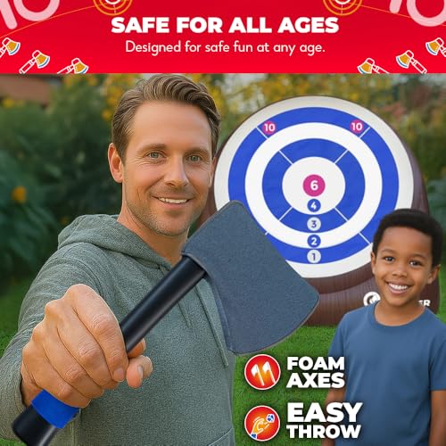 SWOOC Games - Replacement Foam Axes for Bull Hawker – Easy-Stick Design – Foam Throwing Axes for Backyard Games | Outdoor Games for Adults and Family