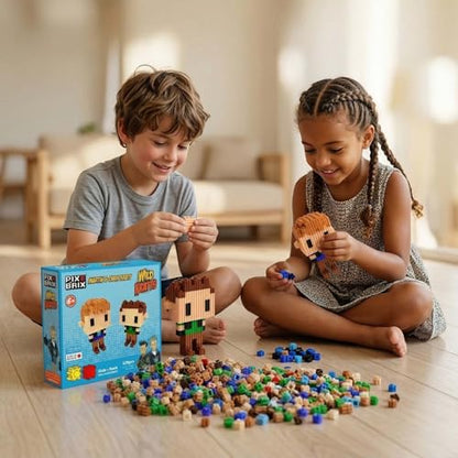 Pix Brix - Wild Kratts Toy Pixel Art Kit - Kratt Brothers Figures, 329 Pieces - Patented Slide + Stack Pixel Puzzle Building Bricks, Create Martin & Chris Figures - Stem Toys, Ages 6 Plus - style: Martin & Chris Kratt