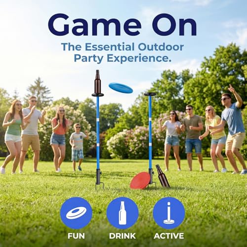 WIGERLON Frisbee Game，Flying Disc Bottle Game,Lake Games Sandbar Games for Adults and Kids.Outdoor Polish Horseshoes Game Set