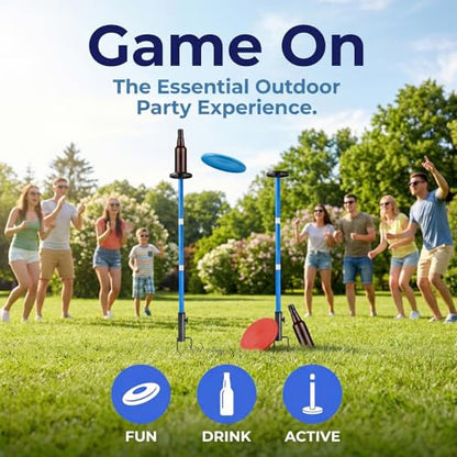 WIGERLON Frisbee Game，Flying Disc Bottle Game,Lake Games Sandbar Games for Adults and Kids.Outdoor Polish Horseshoes Game Set